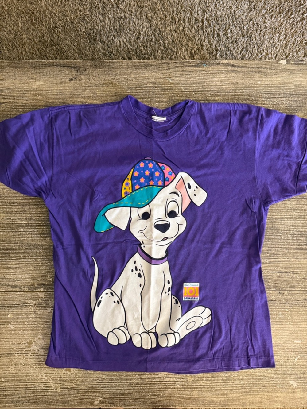 Disney vintage 101 Dalmatians purple puppy graphic t-shirt